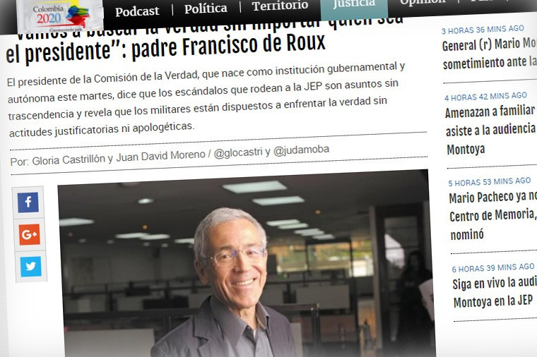 “Vamos a buscar la verdad sin importar quién sea el presidente”: padre Francisco de Roux