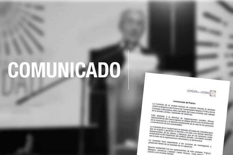 Comunicado sobre el atentado contra la dirigencia del Proceso de Comunidades Negras