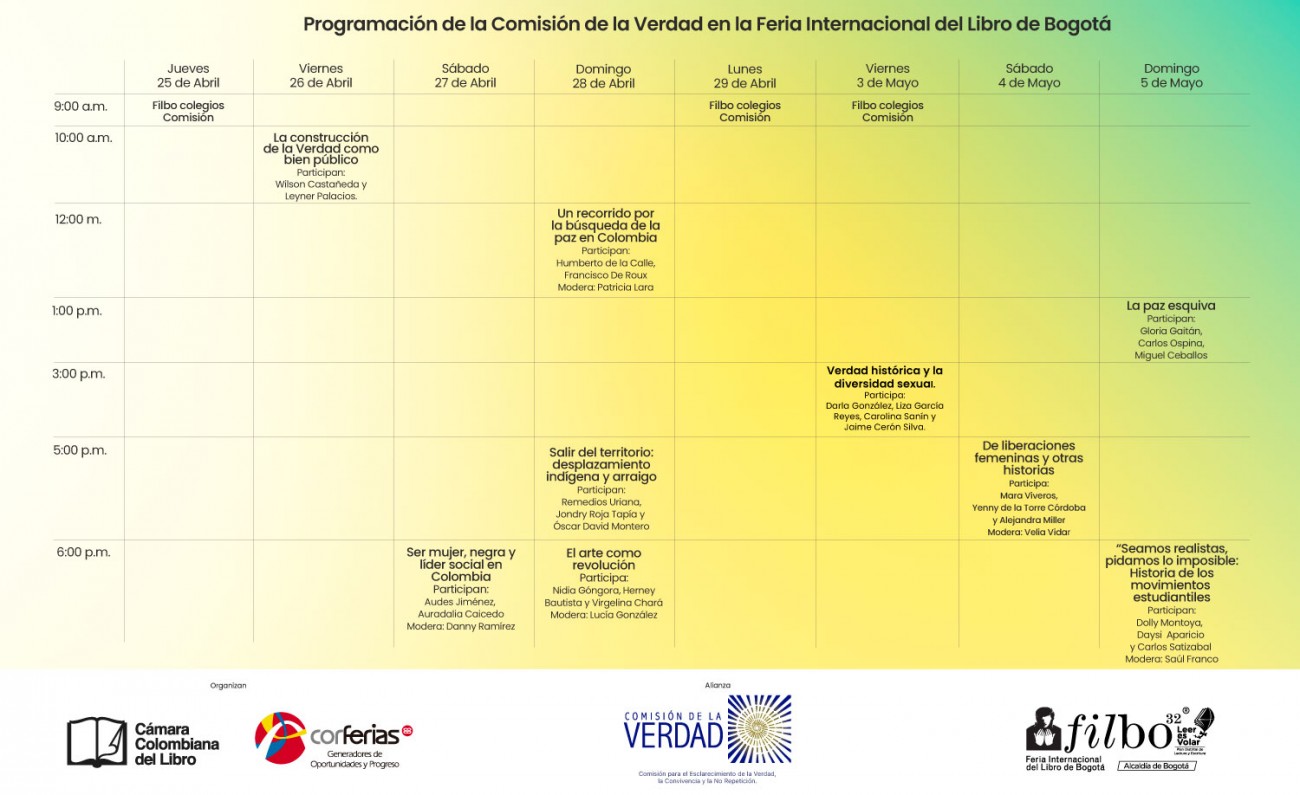 As&iacute; ser&aacute; la participaci&oacute;n de la Comisi&oacute;n de la Verdad en la FILBo 2019