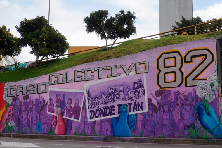 Un mural para mantener viva la memoria de 13 personas detenidas desaparecidas en 1982