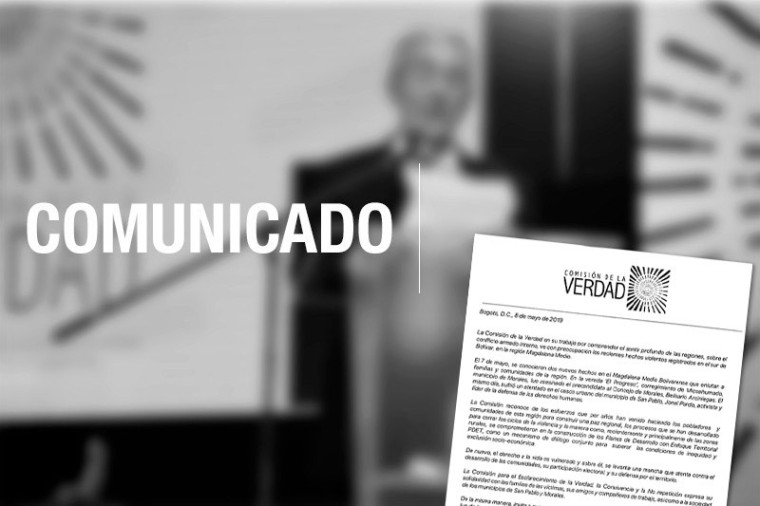 Comunicado sobre los recientes hechos de violencia en el Magdalena Medio