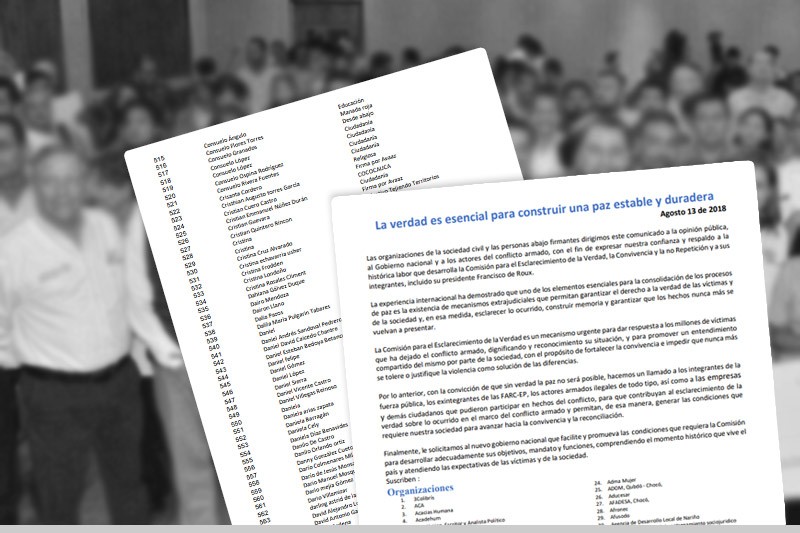 &ldquo;Sin verdad, la paz no ser&aacute; posible&rdquo;: organizaciones civiles y de derechos humanos