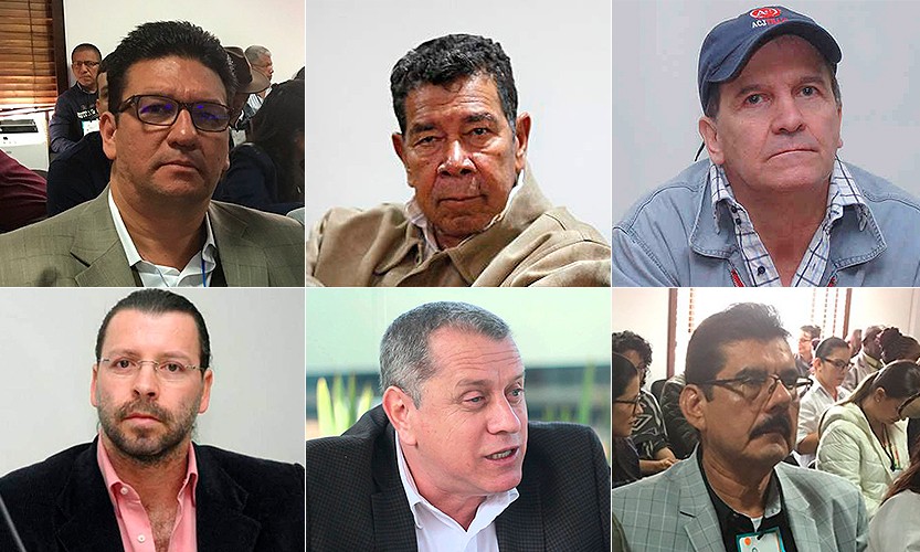 Edwar Cobos Téllez, Ramón Isaza, Iván Roberto Duque, Fredy Rendón, Rodrigo Pérez Alzate, Luis Eduardo Cifuentes.